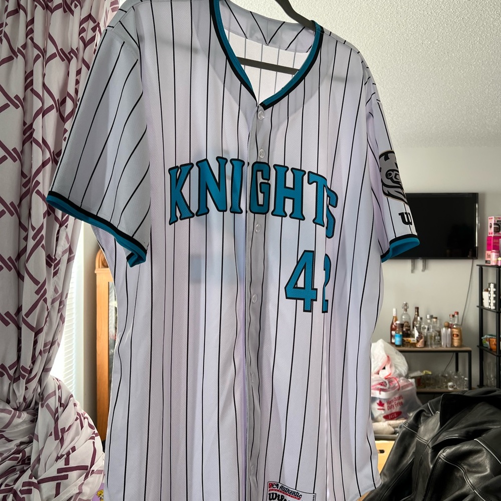 Charlotte Knights Wilson Adult Pinstripe Home Jersey